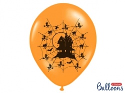 Balónky pastelová oranžová - strašidelný dům - 50 ks